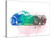 Bugatti Atlantic Watercolor 1-NaxArt-Stretched Canvas