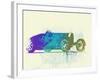 Bugatti Type 35 R Watercolor-NaxArt-Framed Art Print