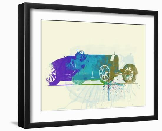 Bugatti Type 35 R Watercolor-NaxArt-Framed Art Print