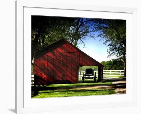 Buggy in the Red Barn-Jody Miller-Framed Photographic Print