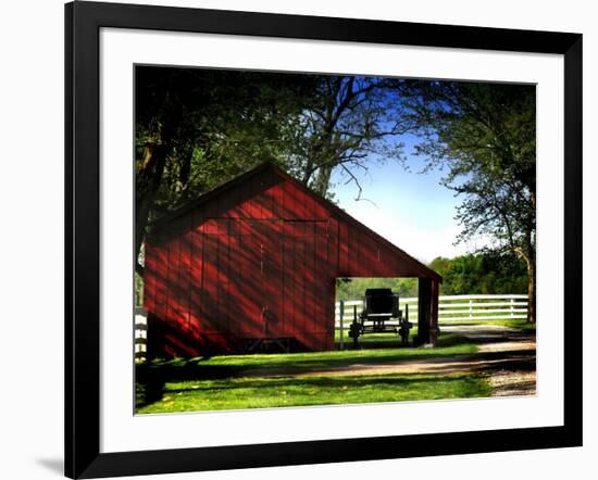 Buggy in the Red Barn-Jody Miller-Framed Photographic Print