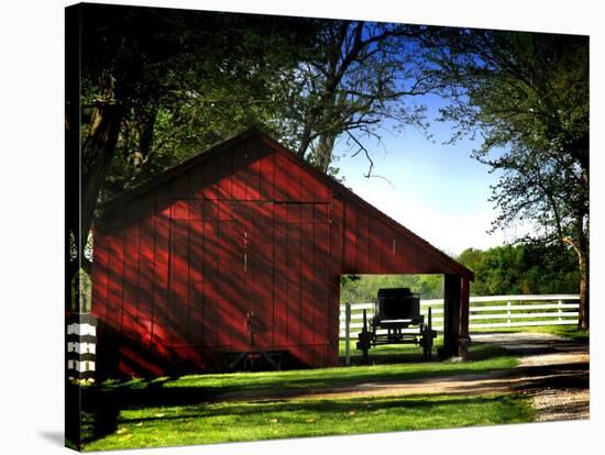 Buggy in the Red Barn-Jody Miller-Stretched Canvas