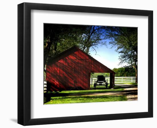 Buggy in the Red Barn-Jody Miller-Framed Photographic Print