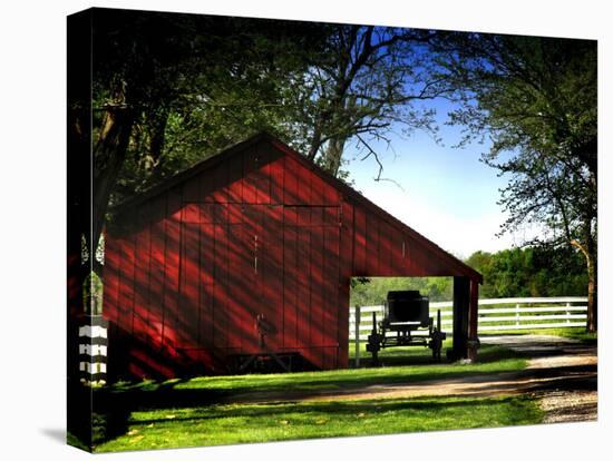 Buggy in the Red Barn-Jody Miller-Stretched Canvas