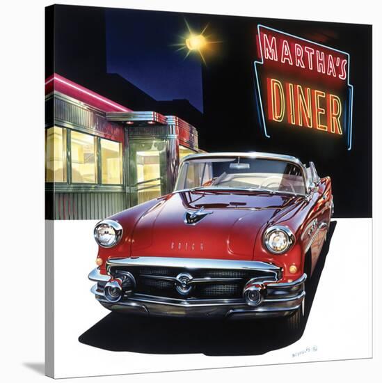 Buick '56 at Martha's Diner-Graham Reynold-Stretched Canvas