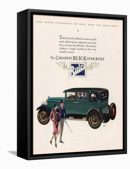 Buick, Magazine Advertisement, USA, 1927-null-Framed Stretched Canvas