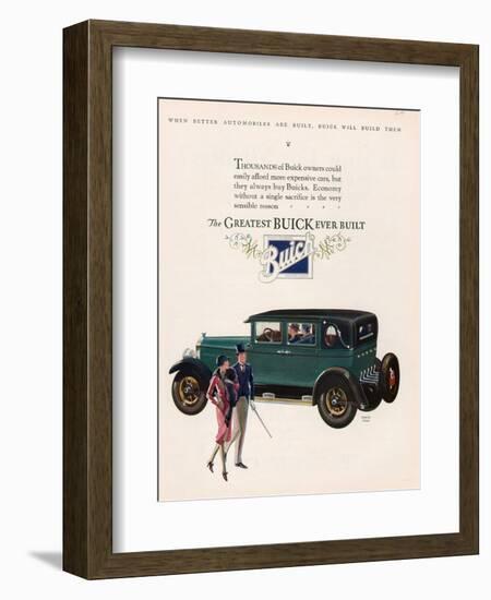 Buick, Magazine Advertisement, USA, 1927-null-Framed Giclee Print