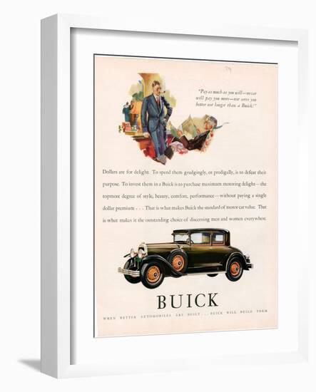 Buick, Magazine Advertisement, USA, 1929-null-Framed Giclee Print