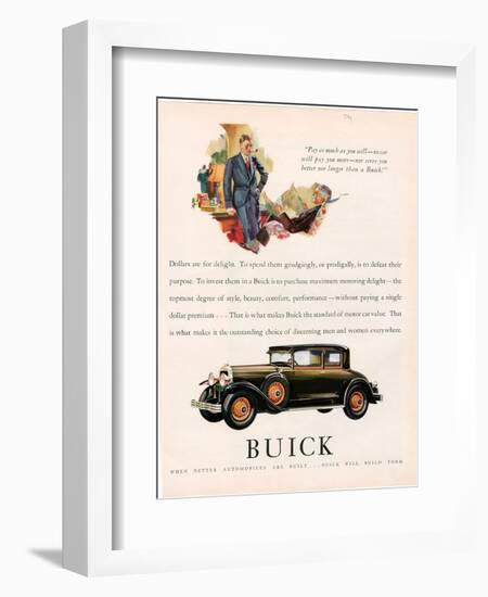 Buick, Magazine Advertisement, USA, 1929-null-Framed Giclee Print