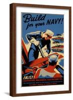 Build for Your Navy-null-Framed Giclee Print