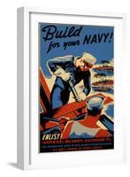 Build for Your Navy-null-Framed Giclee Print