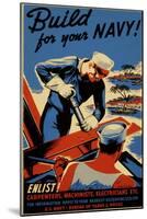 Build for Your Navy-null-Mounted Giclee Print