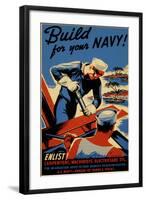 Build for Your Navy-null-Framed Giclee Print