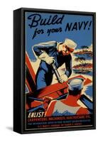 Build for Your Navy-null-Framed Stretched Canvas