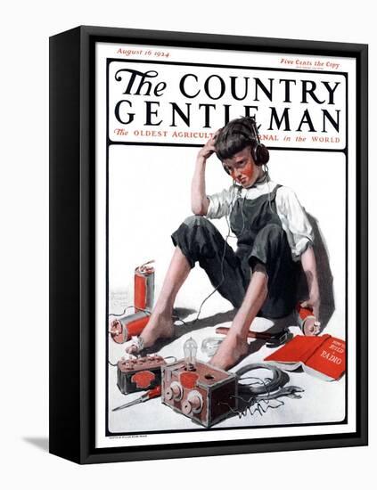 "Build Your Own Radio," Country Gentleman Cover, August 16, 1924-William Meade Prince-Framed Stretched Canvas