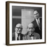 Builder Emory Roth, Erwin Wolfson, and Architect Walter Gropius with Grand Central Building Model-Andreas Feininger-Framed Premium Photographic Print