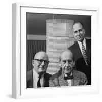 Builder Emory Roth, Erwin Wolfson, and Architect Walter Gropius with Grand Central Building Model-Andreas Feininger-Framed Premium Photographic Print