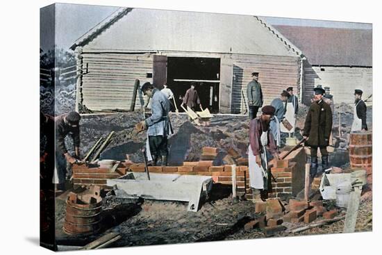 Builders Outside Moscow, Russia, C1890-Gillot-Stretched Canvas