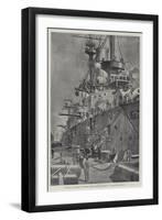 Building a Battle-Ship, Completing the New Ironclad Majestic in Portsmouth Dockyard-null-Framed Giclee Print