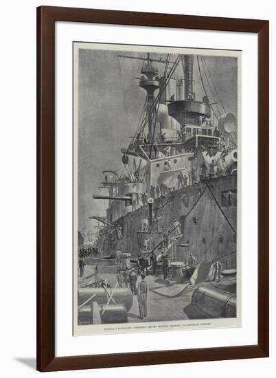 Building a Battle-Ship, Completing the New Ironclad Majestic in Portsmouth Dockyard-null-Framed Giclee Print