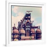 Building a Blast Furnace at the Steel Industry on a Background of Blue Sky-Mikhail St-Framed Photographic Print