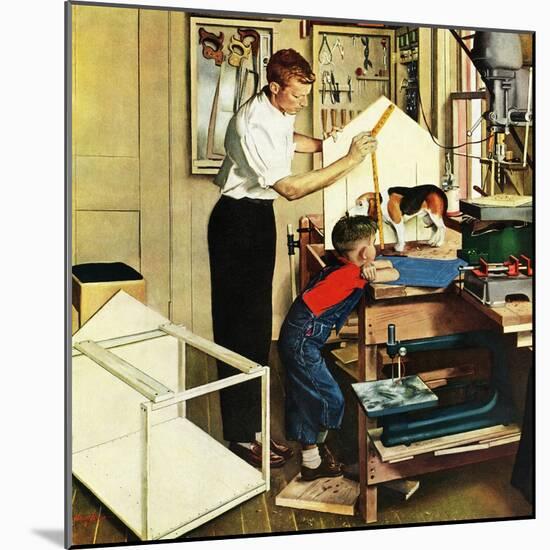 "Building a Doghouse", November 27, 1954-George Hughes-Mounted Giclee Print