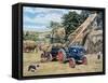 Building A Hayrick-Trevor Mitchell-Framed Stretched Canvas