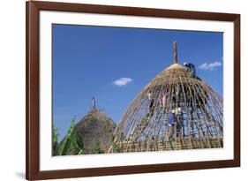 Building a Hut, Gourague Area, Shoa Province, Ethiopia, Africa-Bruno Barbier-Framed Photographic Print