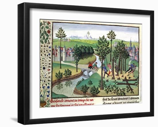 Building a Road, 15th Century-null-Framed Giclee Print