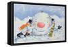 Building a Snowman-David Cooke-Framed Stretched Canvas