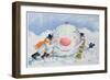 Building a Snowman-David Cooke-Framed Giclee Print