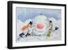 Building a Snowman-David Cooke-Framed Giclee Print