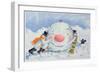 Building a Snowman-David Cooke-Framed Giclee Print