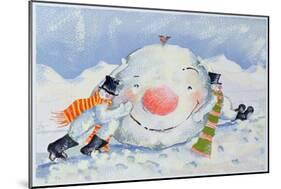 Building a Snowman-David Cooke-Mounted Giclee Print
