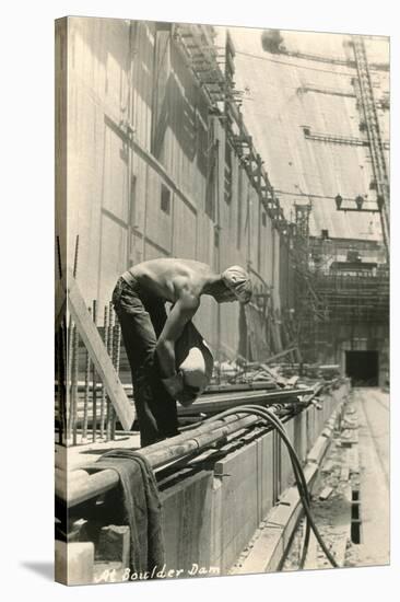 Building Boulder Dam, Nevada-null-Stretched Canvas