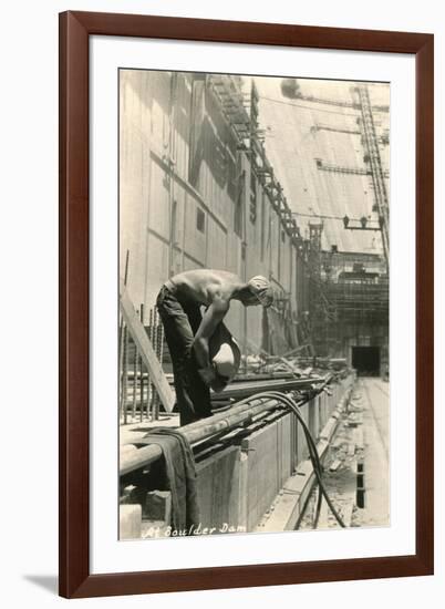 Building Boulder Dam, Nevada-null-Framed Art Print