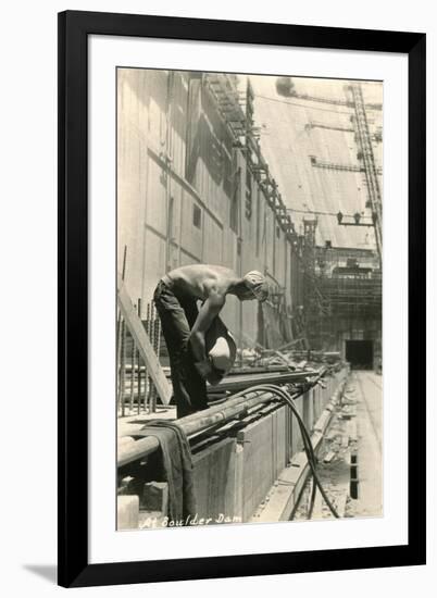 Building Boulder Dam, Nevada-null-Framed Art Print