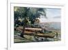 Building Canoes, Andaman and Nicobar Islands, Indian Ocean, C1890-Gillot-Framed Giclee Print