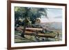 Building Canoes, Andaman and Nicobar Islands, Indian Ocean, C1890-Gillot-Framed Giclee Print