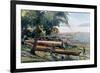 Building Canoes, Andaman and Nicobar Islands, Indian Ocean, C1890-Gillot-Framed Giclee Print