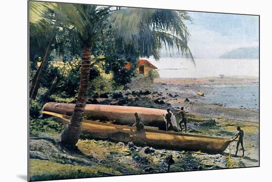 Building Canoes, Andaman and Nicobar Islands, Indian Ocean, C1890-Gillot-Mounted Giclee Print