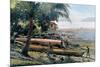 Building Canoes, Andaman and Nicobar Islands, Indian Ocean, C1890-Gillot-Mounted Giclee Print