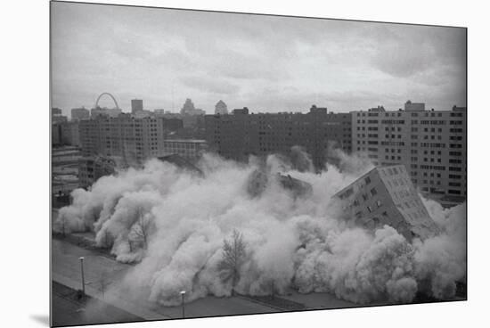 Building Complex falling amidst Dust-null-Mounted Premium Photographic Print