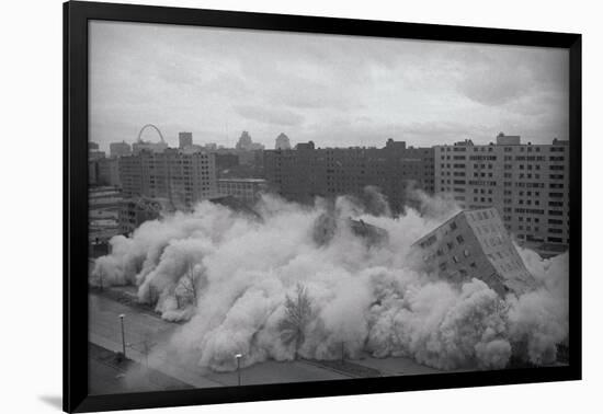 Building Complex falling amidst Dust-null-Framed Photographic Print