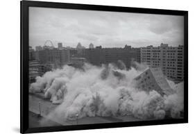 Building Complex falling amidst Dust-null-Framed Photographic Print