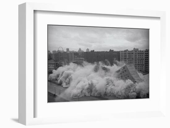 Building Complex falling amidst Dust-null-Framed Photographic Print