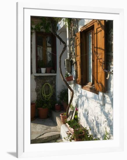 Building Detail, Lesvos, Mithymna, Northeastern Aegean Islands, Greece-Walter Bibikow-Framed Photographic Print