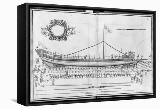 Building, Equipping and Launching of a Galley, Plate Xiv-French School-Framed Stretched Canvas