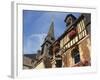 Building Exterior and Church Spire, Quai St Etienne, Normandy, France-Guy Thouvenin-Framed Photographic Print