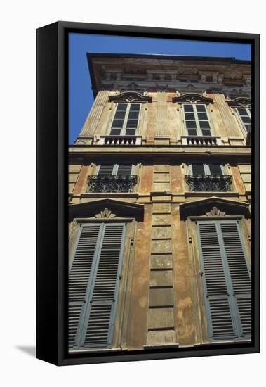 Building Exterior Showing Window Shutters, Genoa, Italy-Sheila Terry-Framed Stretched Canvas